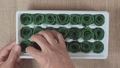 Dark Green Preserved Roses: Wedding & Prom Bouquet (21 Pack)