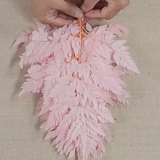 Preserved Pink Fern Stems: Soft Leather Leaf Floral Decor