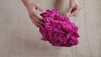 Rose Red Preserved Hydrangea: Wedding Flowers, 18-20" Tall