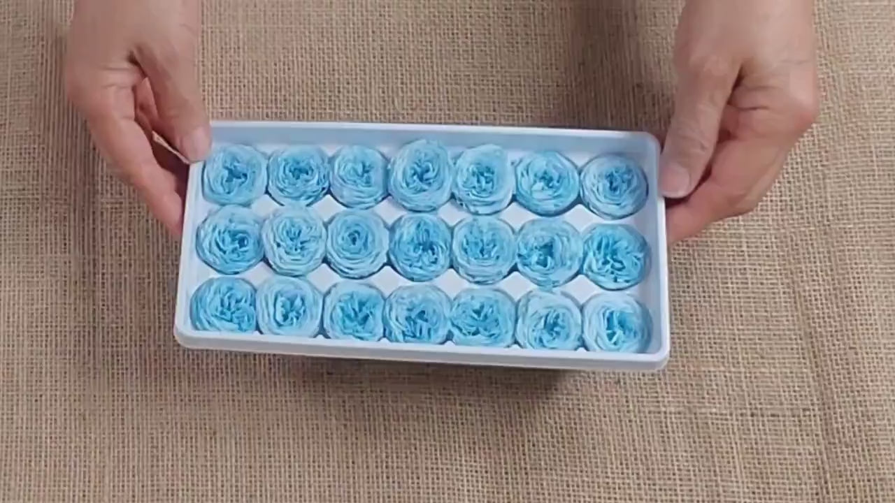 21 Sky Blue Preserved Roses: Dried Floral Wedding Decor