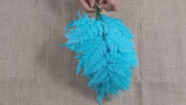 Preserved Leather Leaf Fern: Teal Floral Decor, 10 Stems