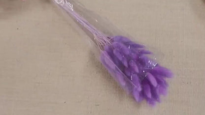 Purple Dried Bunny Tail Grass Stems: Boho Wedding Decor