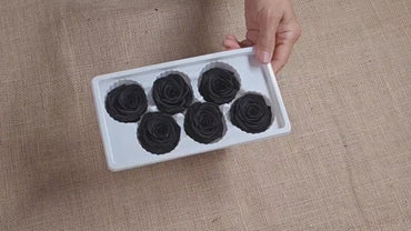 6 Black Preserved Roses: Large Floral Wedding Decor