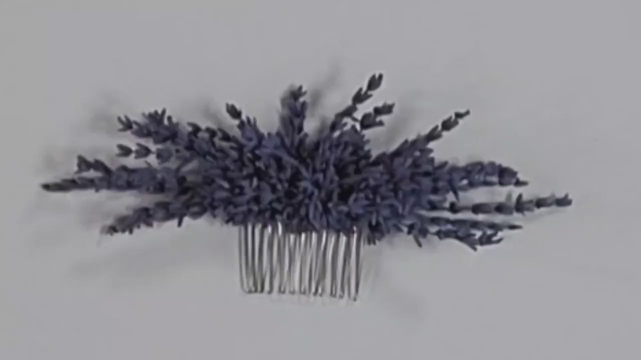 Preserved Lavender Hair Comb: Boho Wedding Bridal Hair Accessory