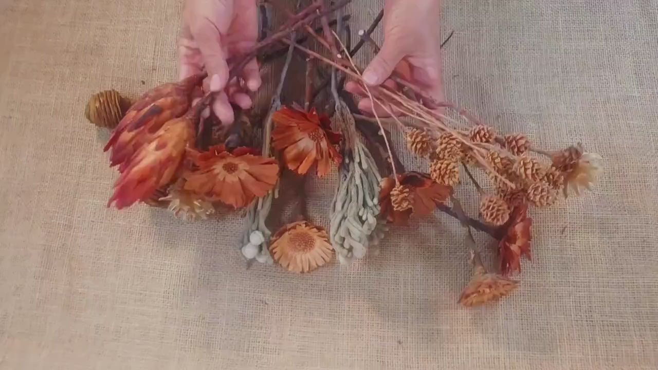 Exotic Dried Flower Bouquet, Natural Floral Arrangement