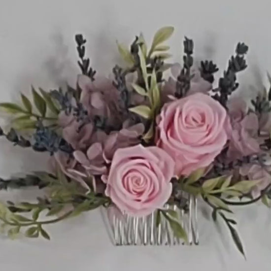 Dried flower hair comb for wedding/ prom