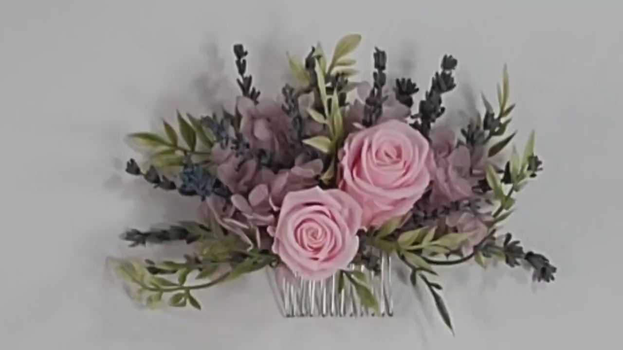 Dried flower hair comb for wedding/ prom